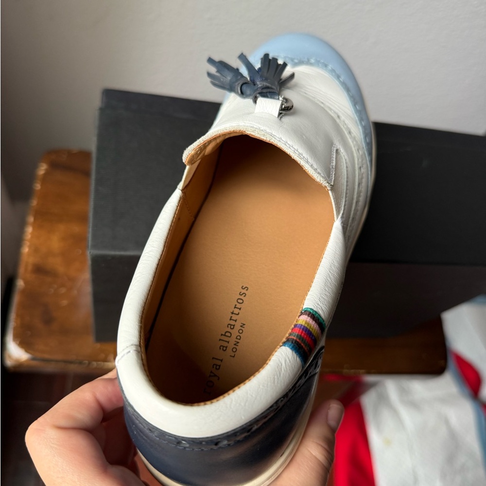Royal Albatross Women's Grace Golf Slip On Blue and White Shoes - Picture 5 of 7